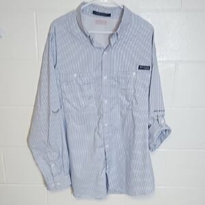 Performance Fishing Camping Hiking Shirt Roll Tab Sleeves Pockets Vented Back